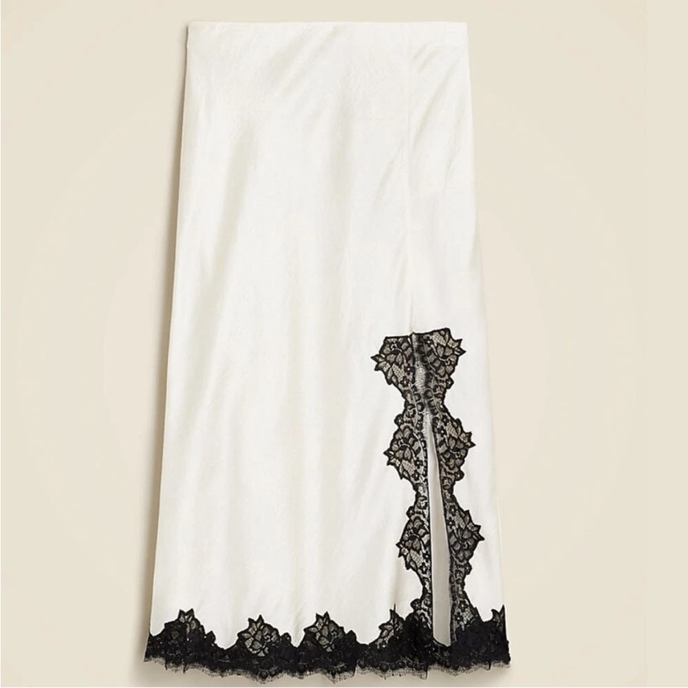 J. Crew Gwyneth lace trim slip skirt Small NWT